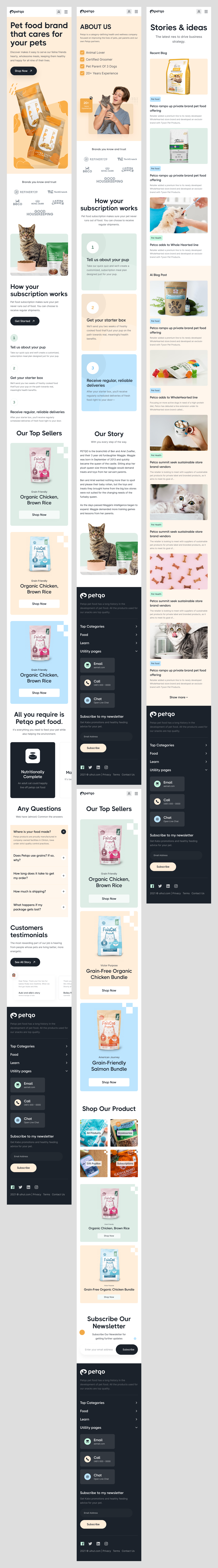 Pet Store and Pet Food Website Design