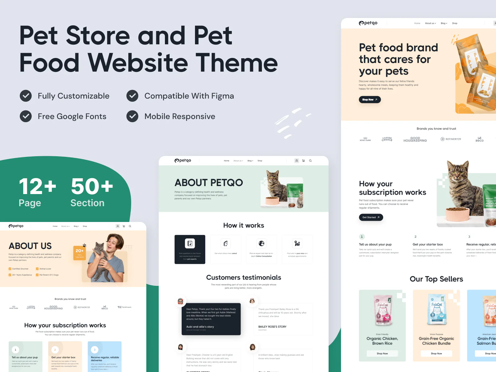 Pet Store and Pet Food Website Design