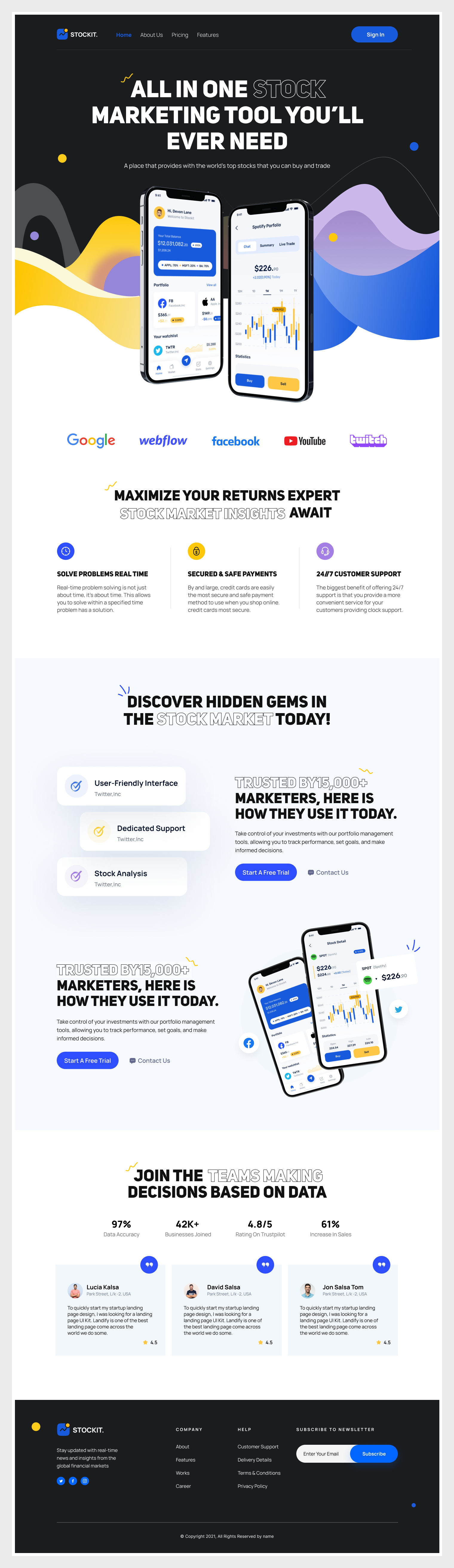 Stock Marketing Landing Page