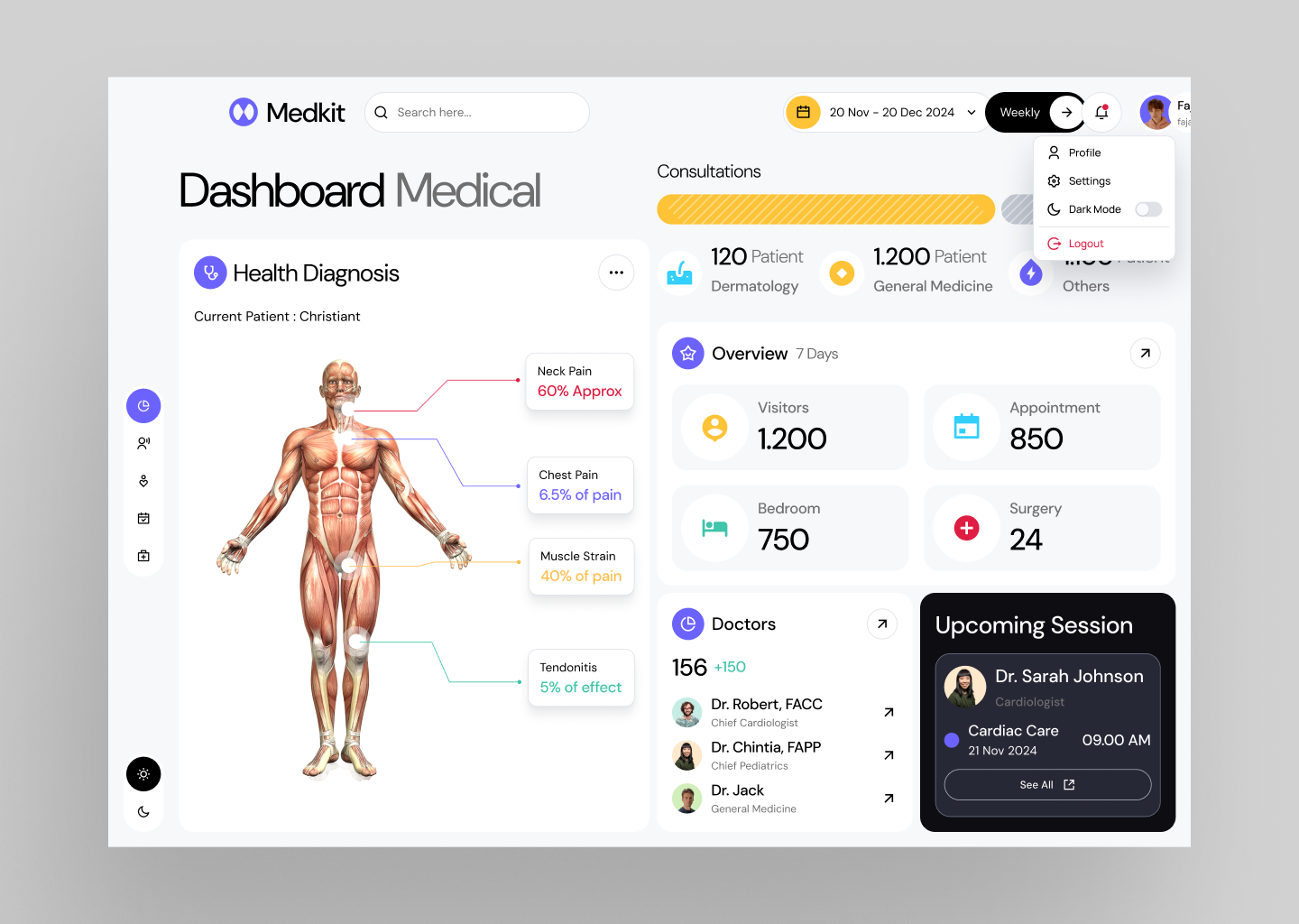 Healthcare & Doctor Appointment Dashboard