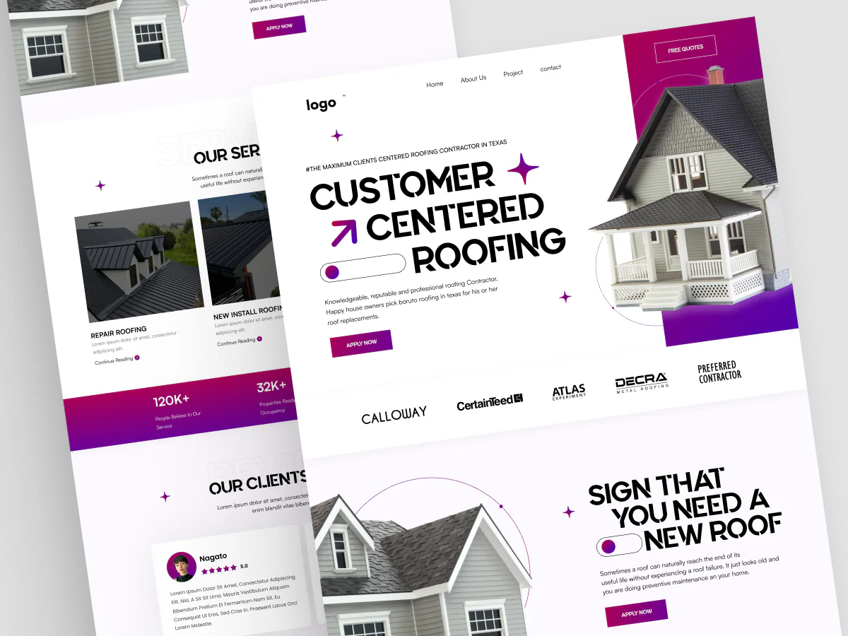 Modern Roofing Company Landing Page