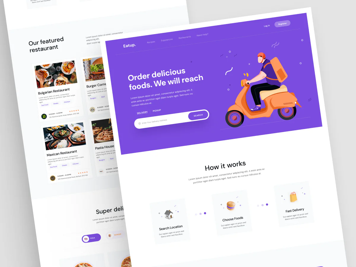 Food Delivery Website UI Design