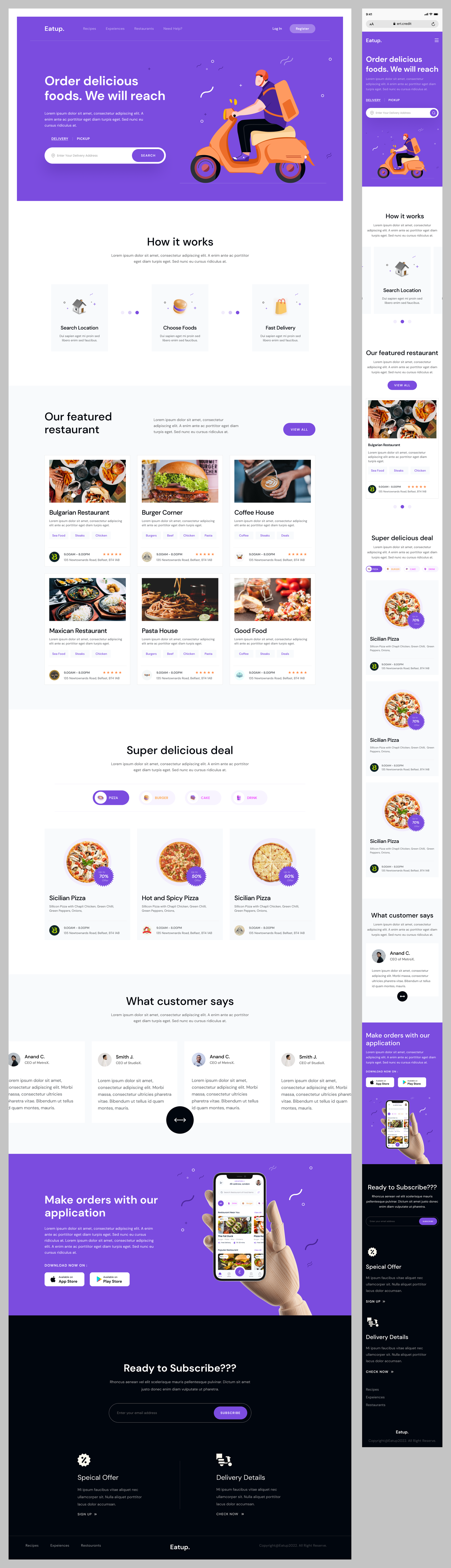 Food Delivery Website UI Design