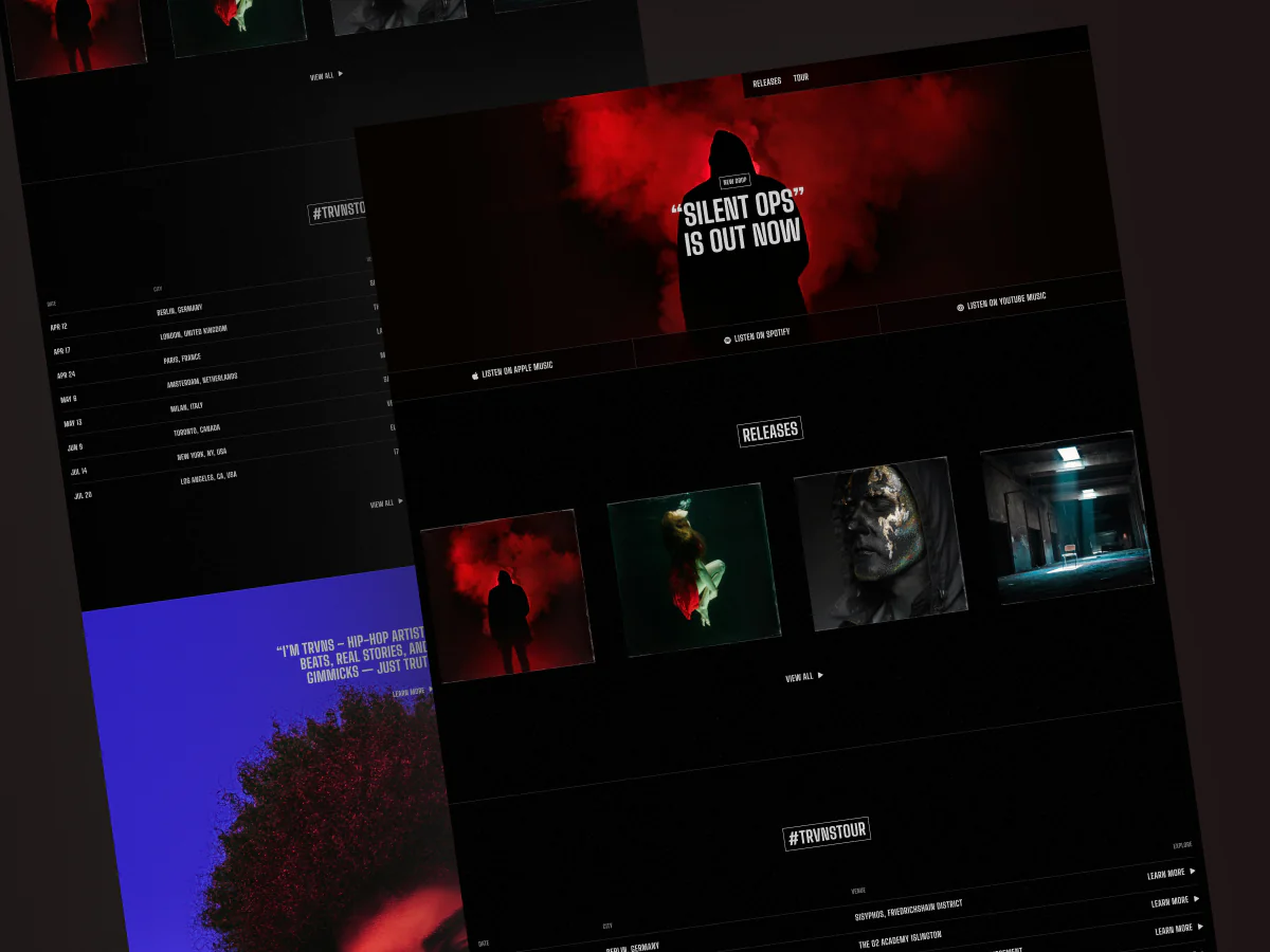 Music Artist Portfolio & Live Event Website