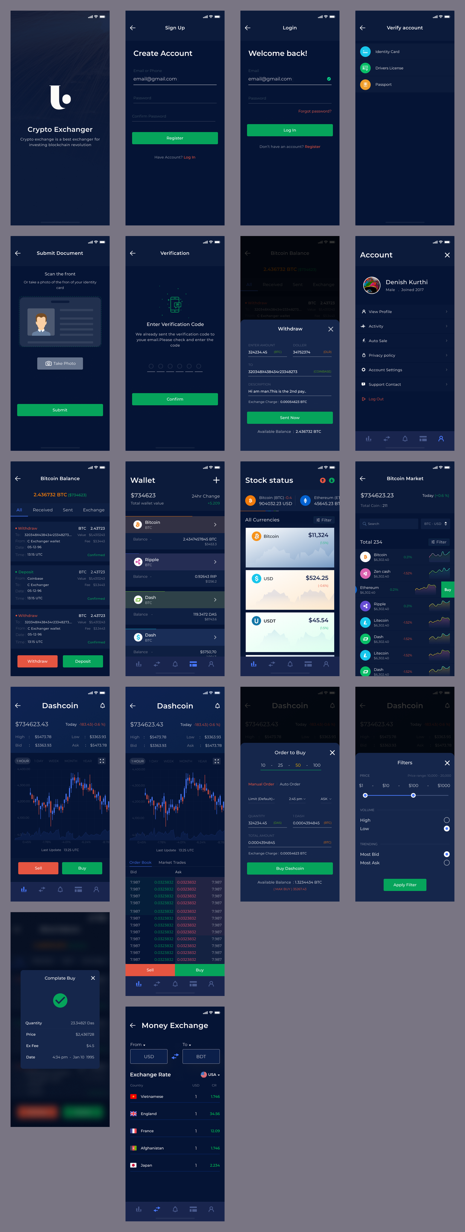 Crypto Exchanger App Design