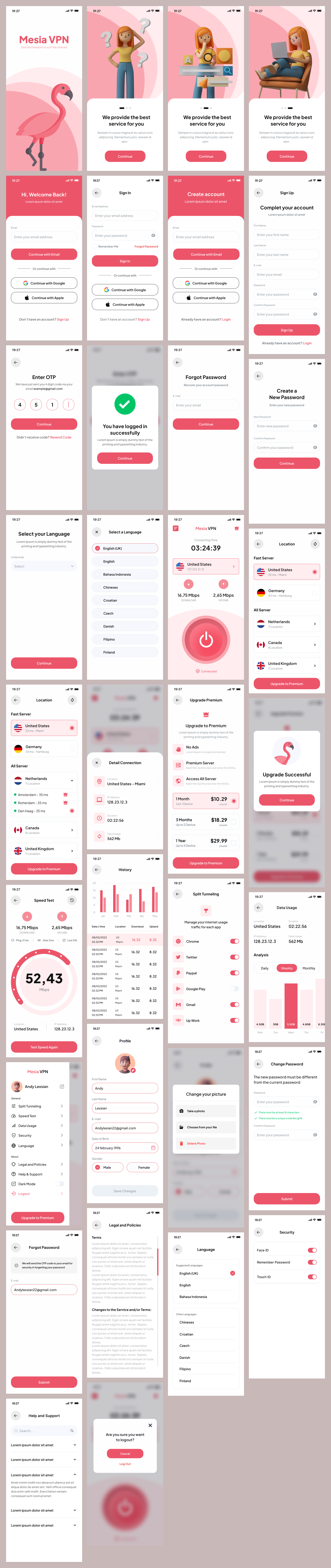 VPN Mobile UI Design