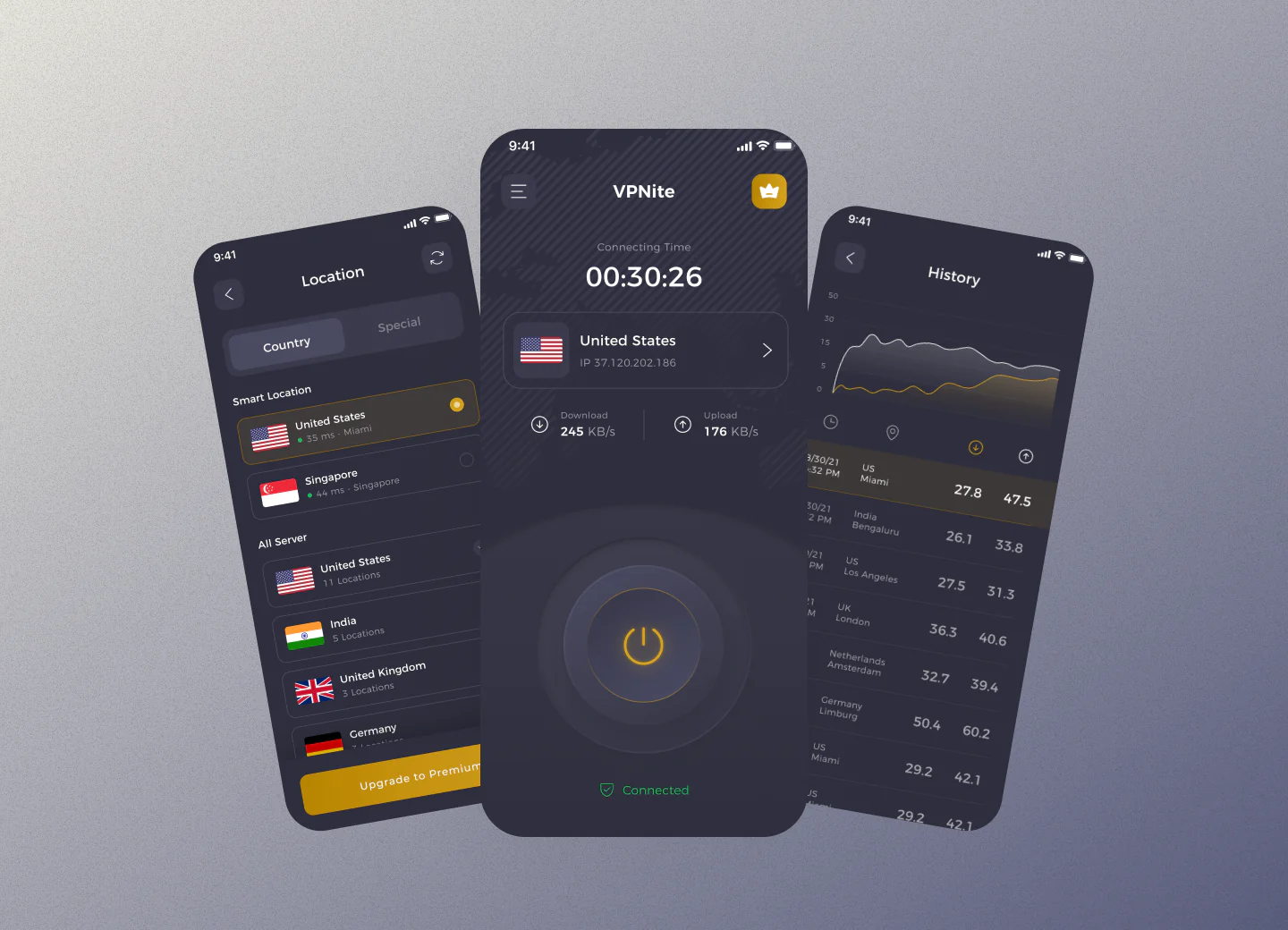 VPN Mobile App Design