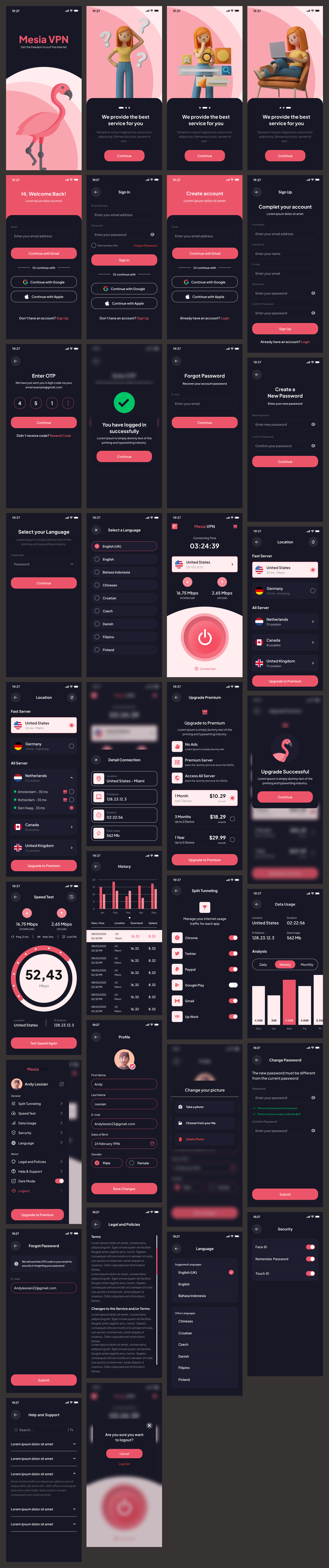 VPN Mobile UI Design
