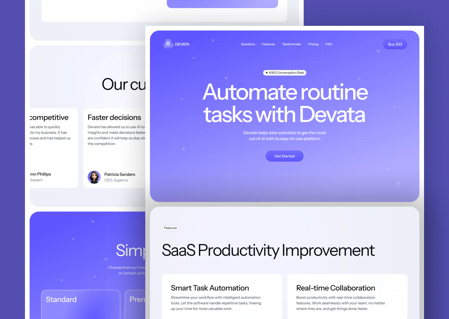 SaaS Landing Page ui design