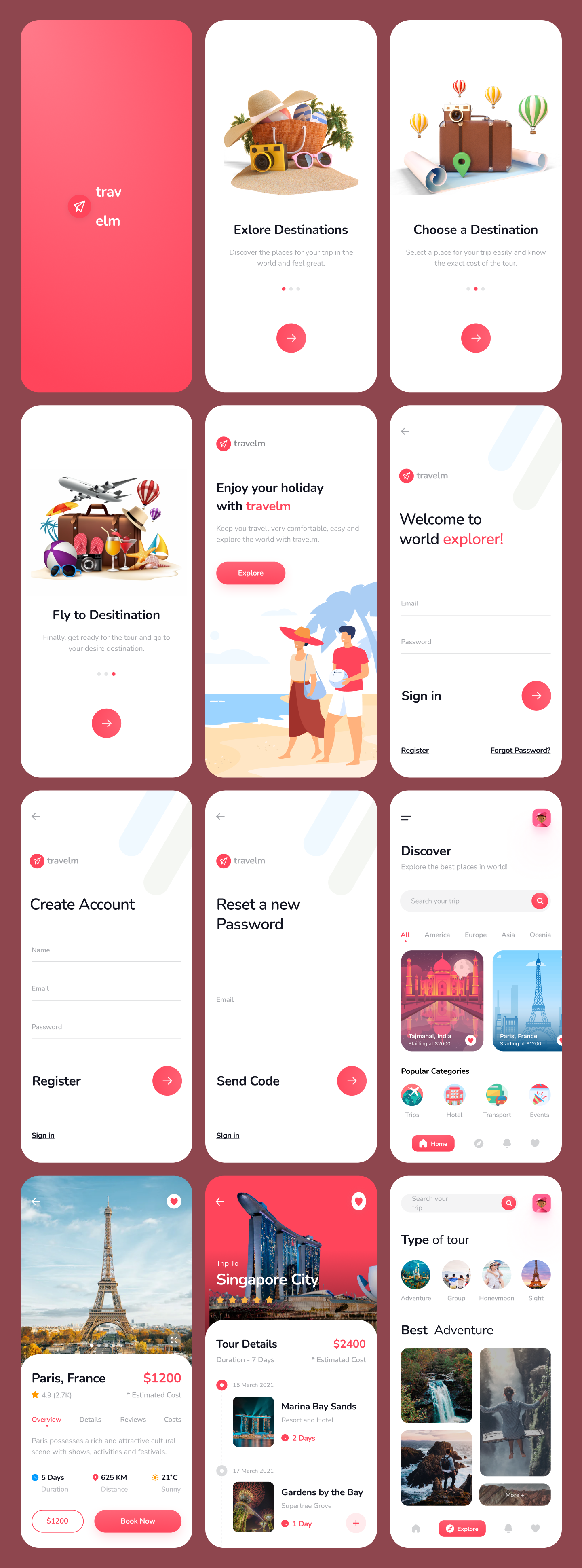 Tour Mobile App design