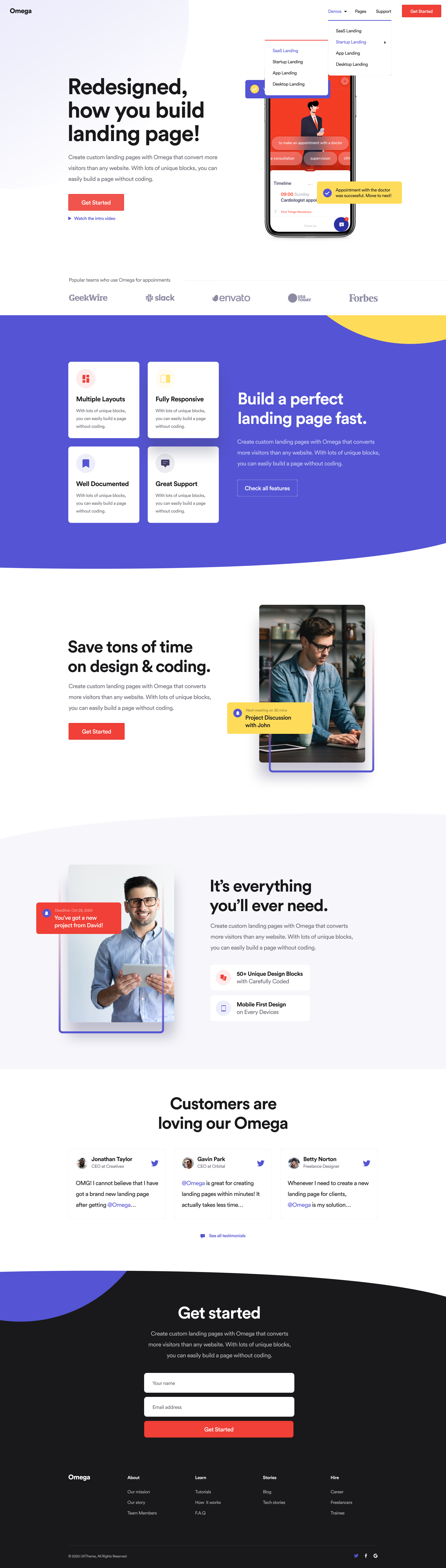 Omega Landing Page UI Kit: Elevate SaaS, Startup & Agency Designs