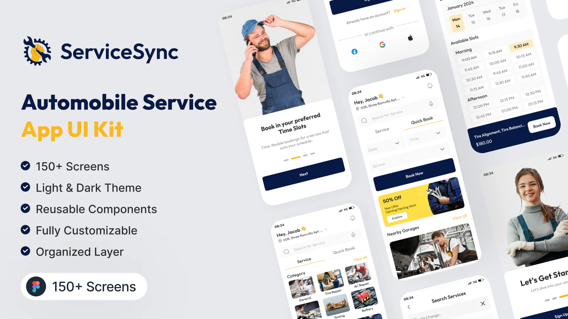 Automobile service App UI kit