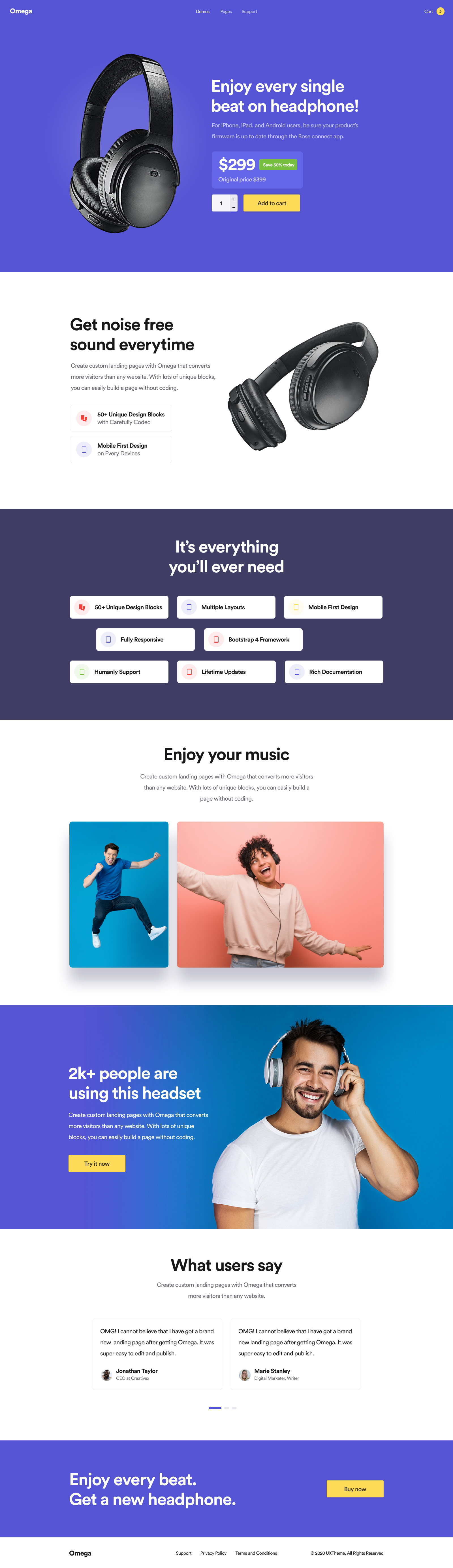 Omega Landing Page UI Kit: Elevate SaaS, Startup & Agency Designs