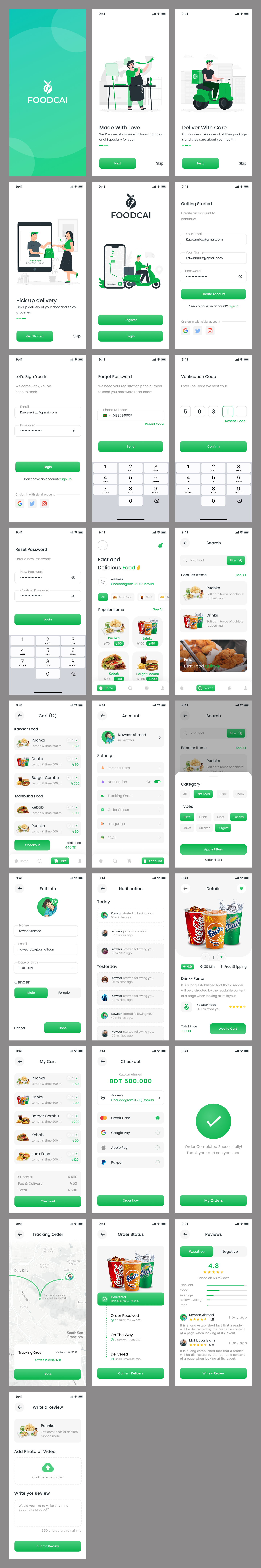 Modern & Minimal Food Delivery App UI