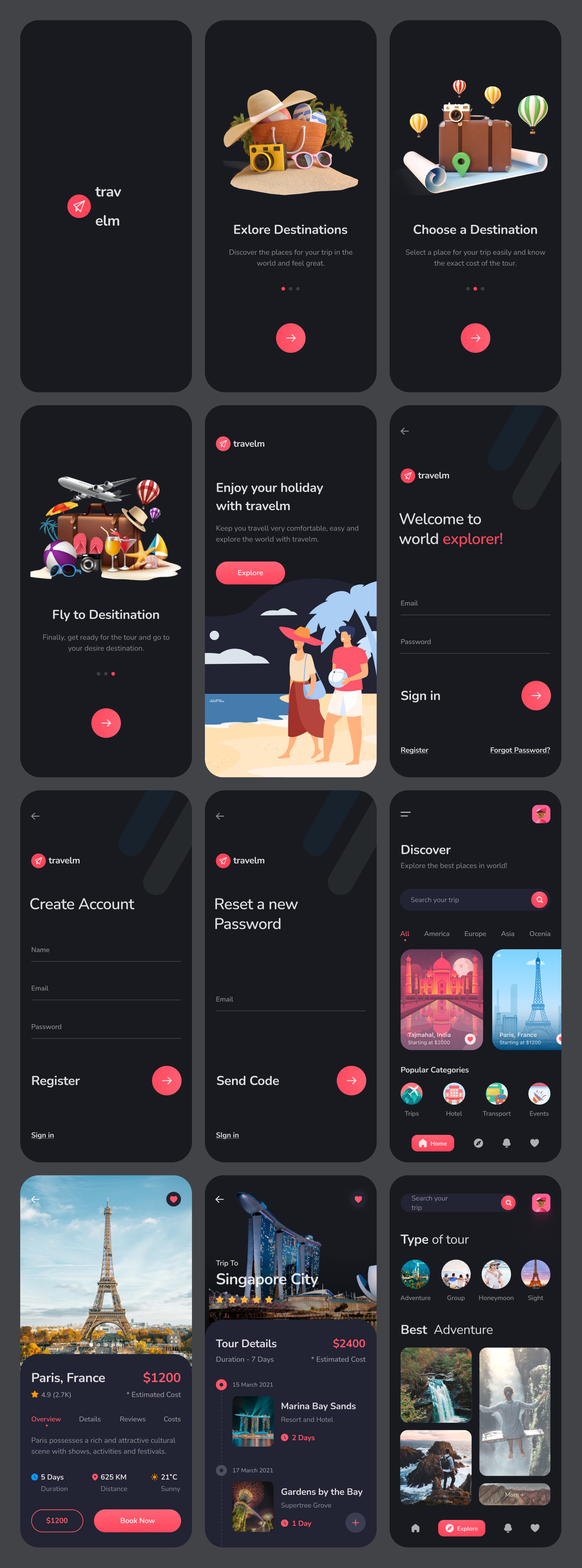 Tour Mobile App design