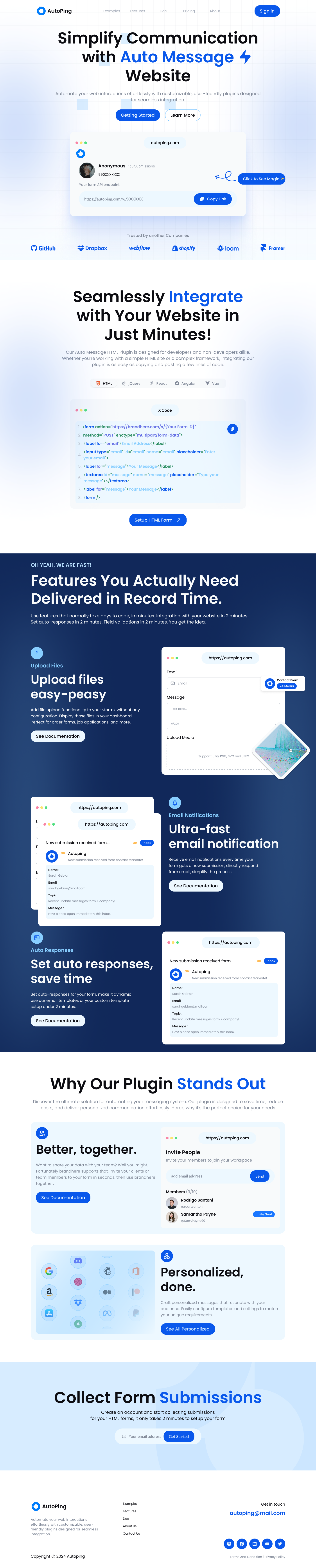 Automation landing page design