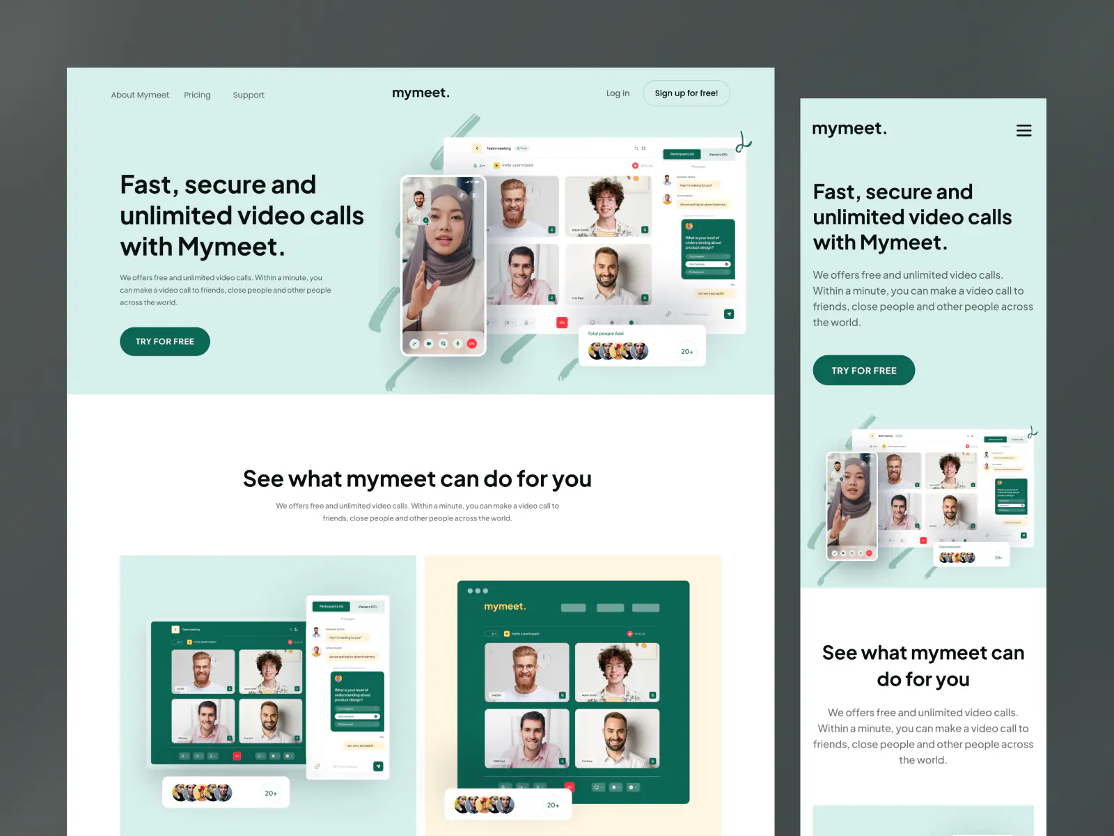Social Media Landing page design