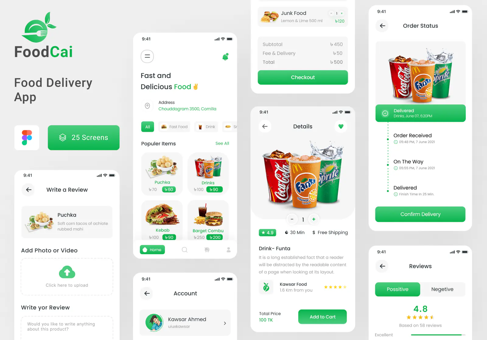 Modern & Minimal Food Delivery App UI