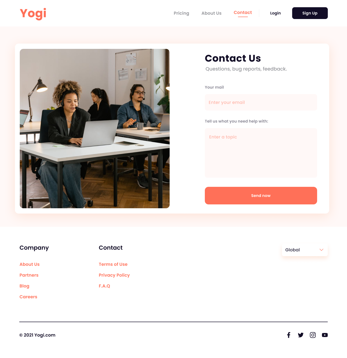 Yogi - A Premium Startup Website Design