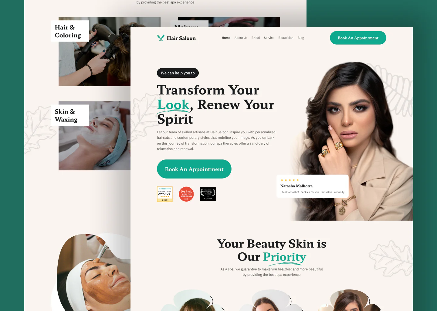 Hair Saloon landing page design