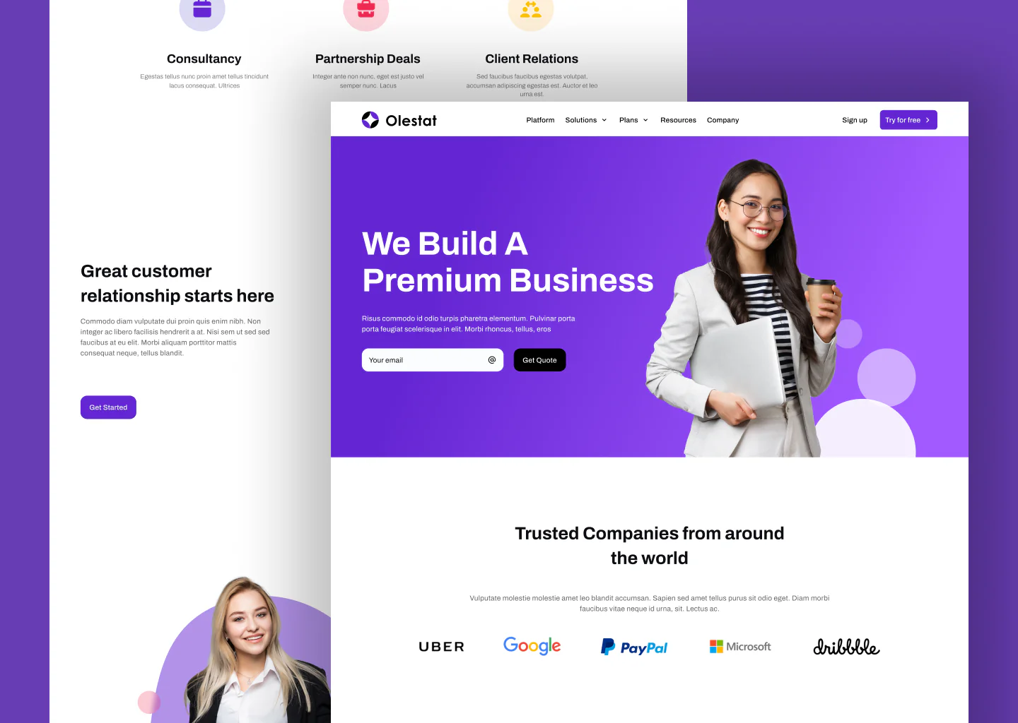 Agency website UI design