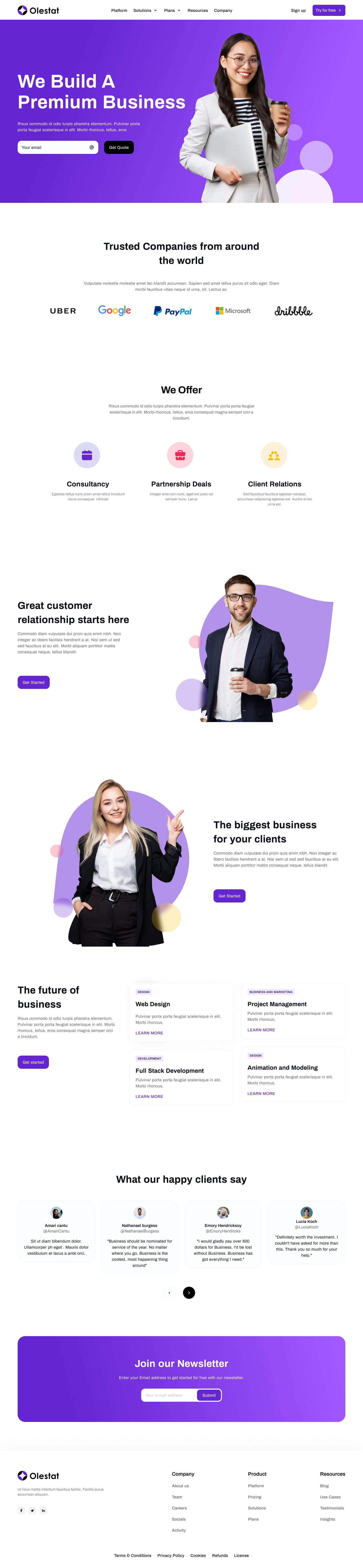 Agency website UI design