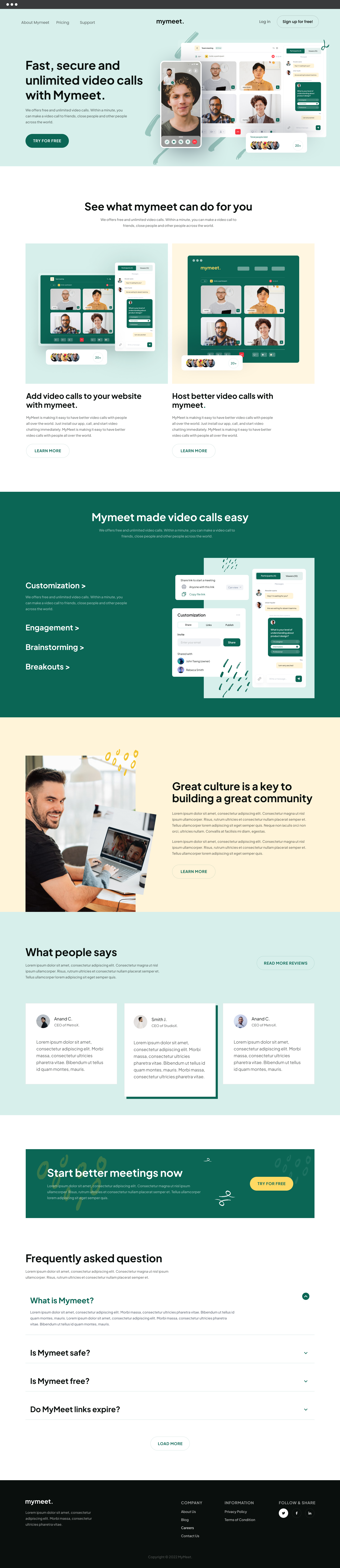 Social Media Landing page design