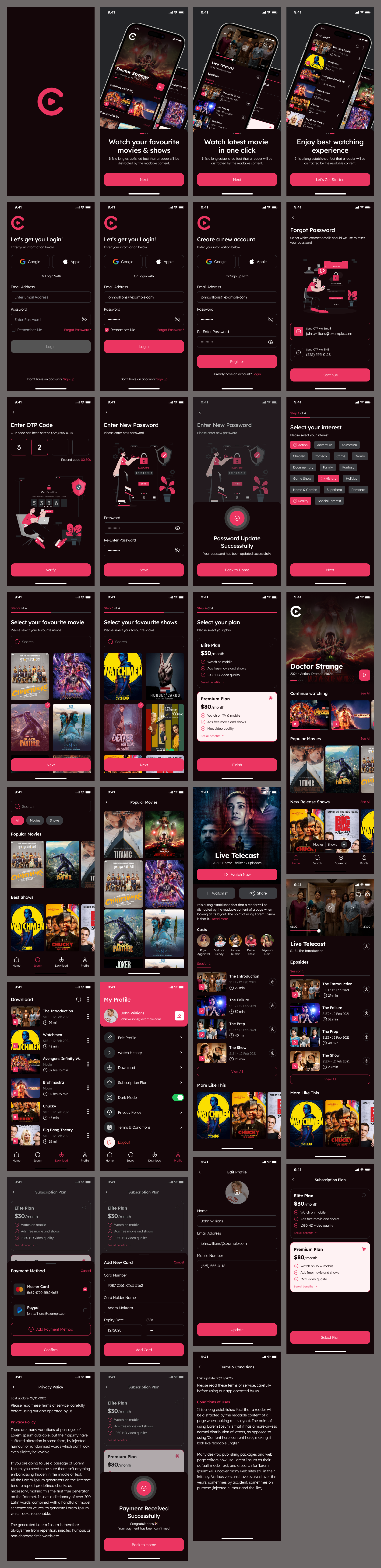 Streaming App UI Design